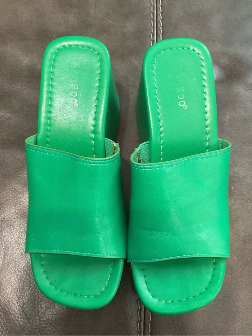 Green Women's Platform Slide Sandals